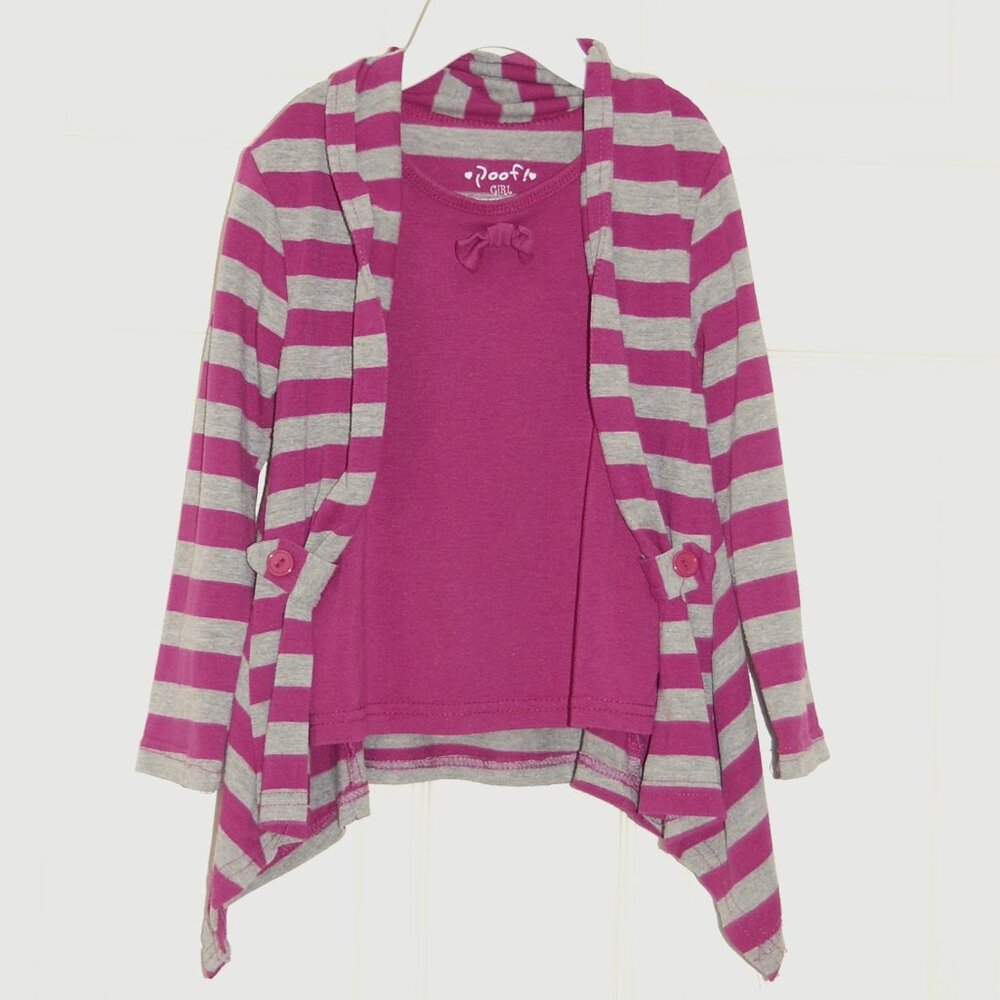 Poof! Shawl Neck Jersey Cotton Top, Girls Size 4T